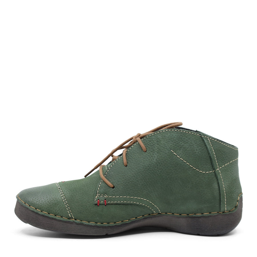 GREEN LACE UP ANKLE BOOT