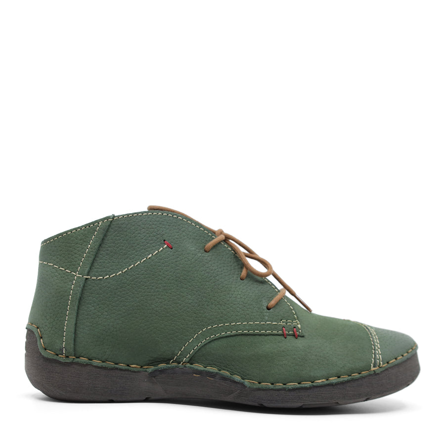 GREEN LACE UP ANKLE BOOT