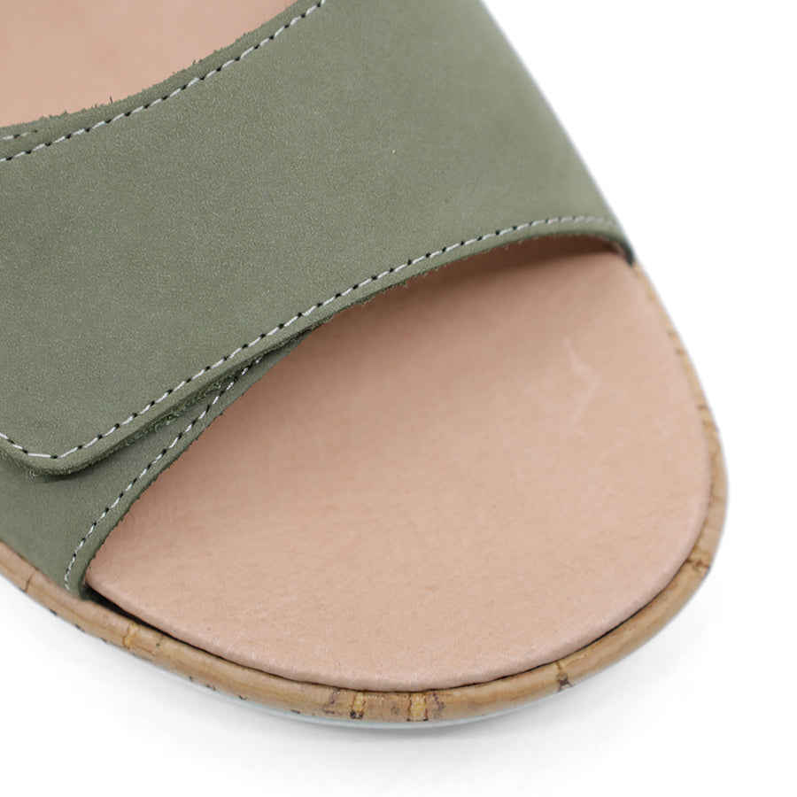 KHAKI GREEN VELCRO SANDAL