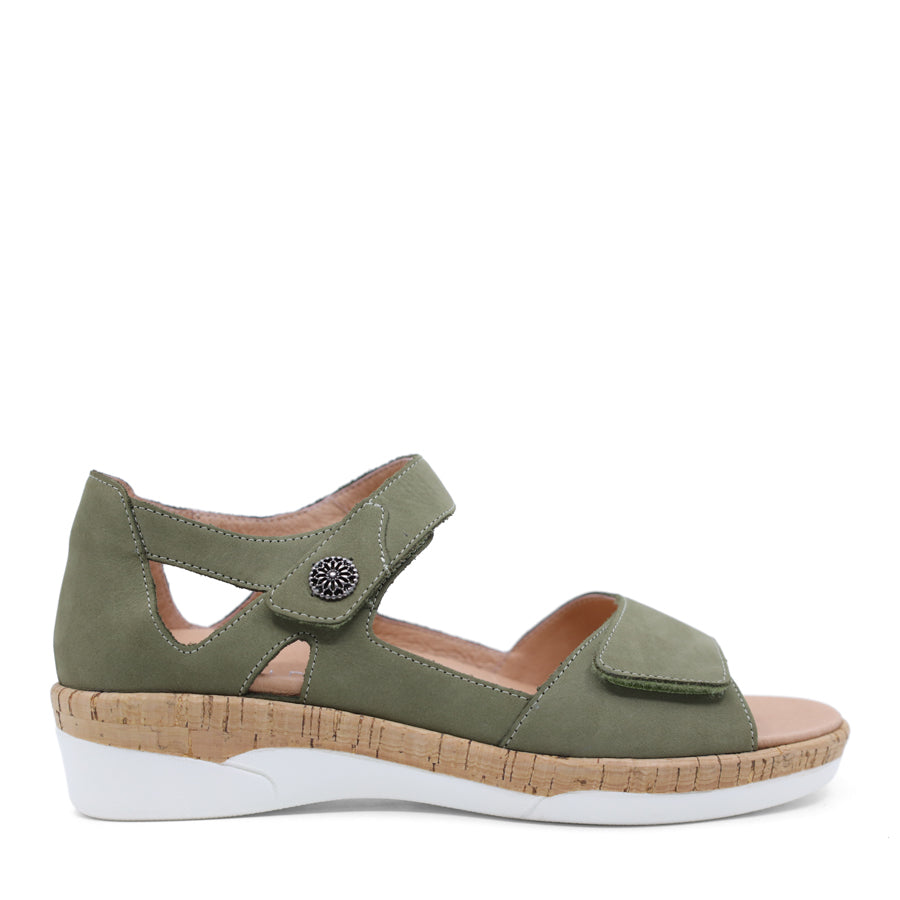 KHAKI GREEN VELCRO SANDAL