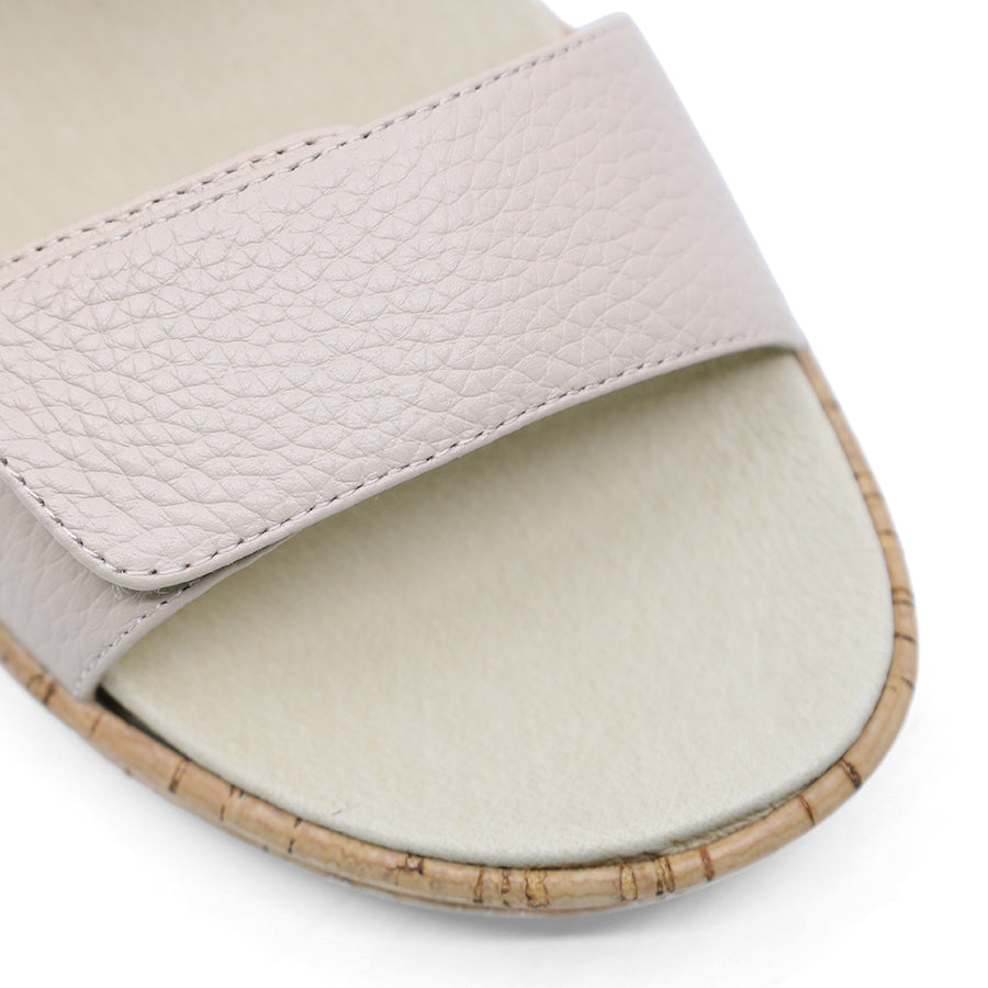 Nude Beige sandal with cork wedge sole 