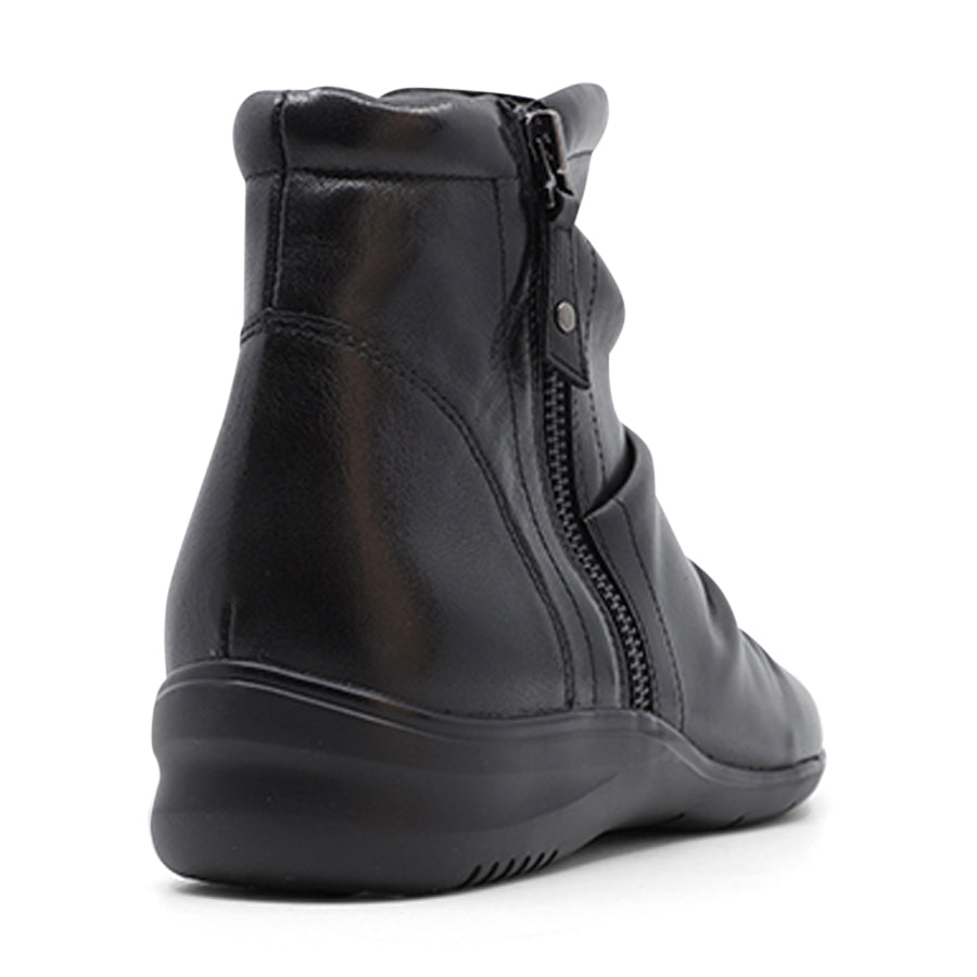 BLACK ZIP UP ANKLE BOOT