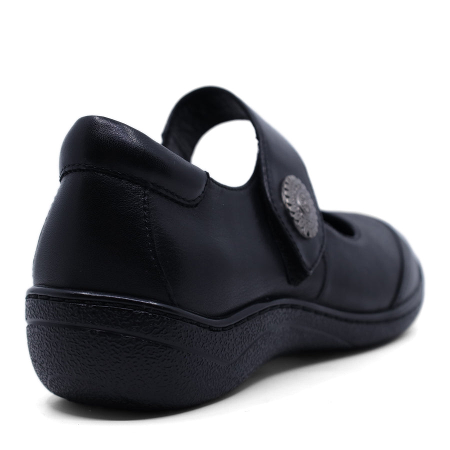 BLACK MARY JANE VELCRO FLAT