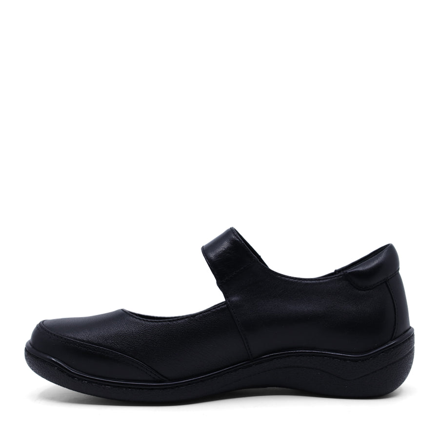 BLACK MARY JANE VELCRO FLAT