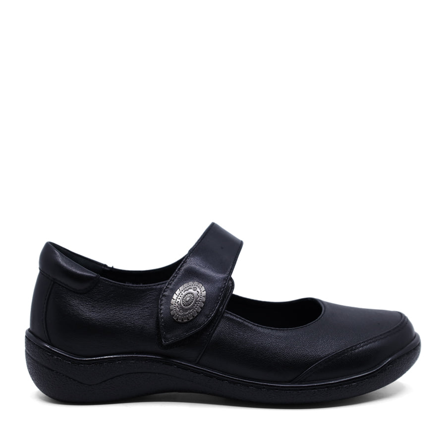 BLACK MARY JANE VELCRO FLAT