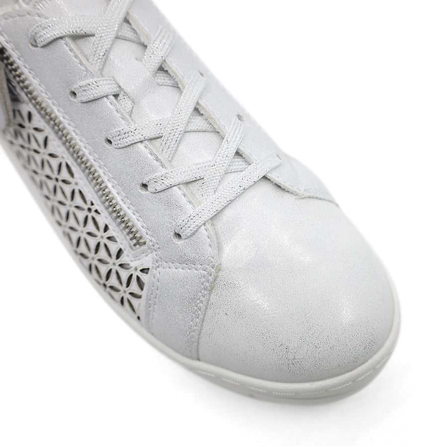 ICE WHITE LACE UP ZIP UP SNEAKER