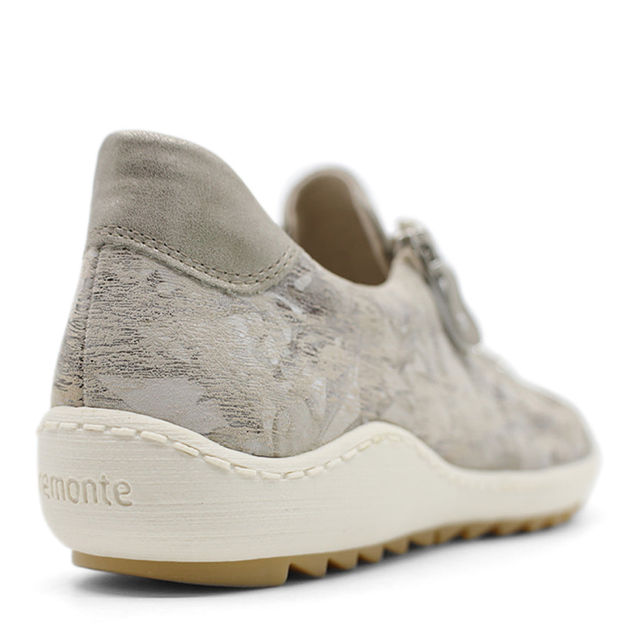 PEARLE GREY LACE UP ZIP UP SNEAKER