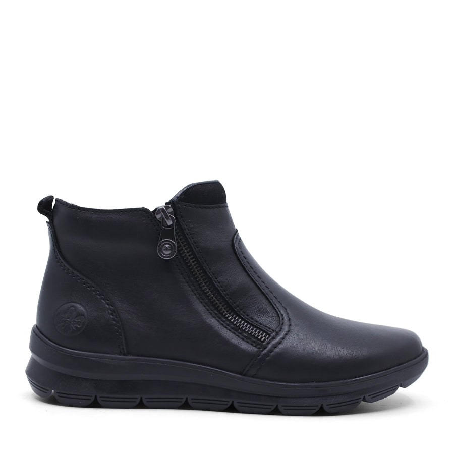BLACK ZIP UP ANKLE BOOT