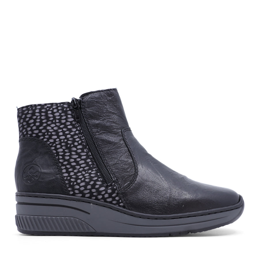 BLACK LEOPARD ZIP UP ANKLE BOOT