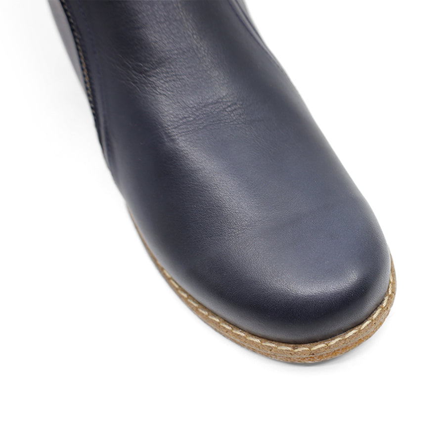 NAVY BLUE ZIP UP ANKLE BOOT