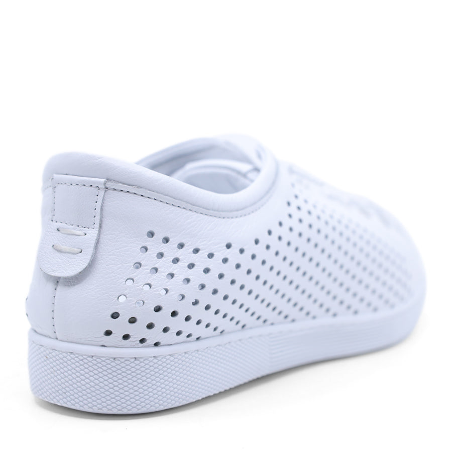 WHITE LASERCUT LACE UP SNEAKER