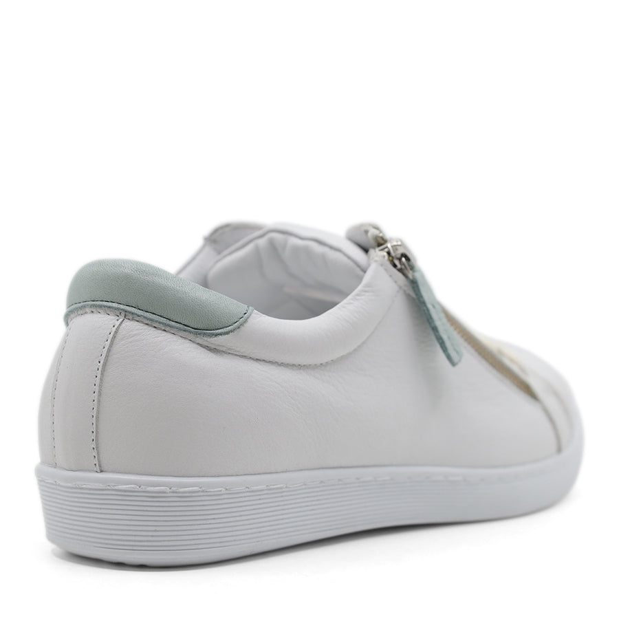WHITE ZIP UP LACE UP SNEAKER