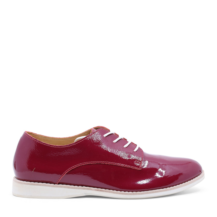 MERLOT RED PATENT LACE UP SNEAKER