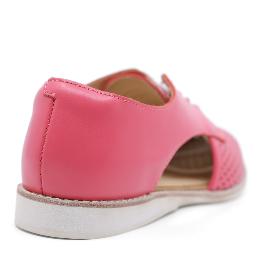 CORAL PINK SIDECUT DERBY LACE UP SHOE
