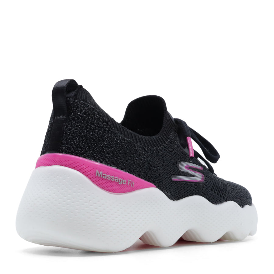 BLACK PINK LACE UP SLIP ON SNEAKER