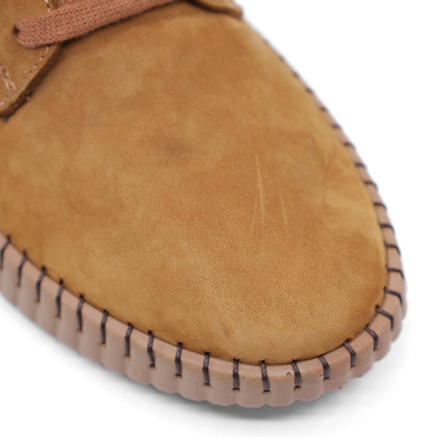 COCONUT BROWN SUEDE ZIP UP LACE UP ANKLE BOOT