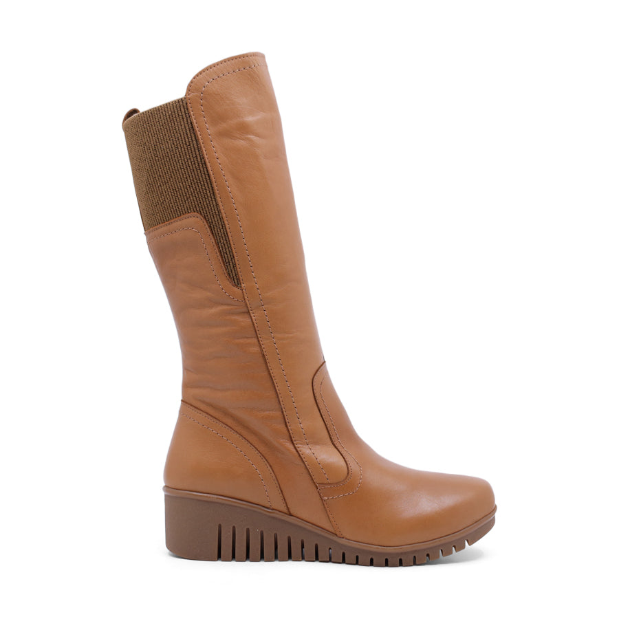 BLACK ELASTIC GUSSET SIDE ZIP LONG BOOT