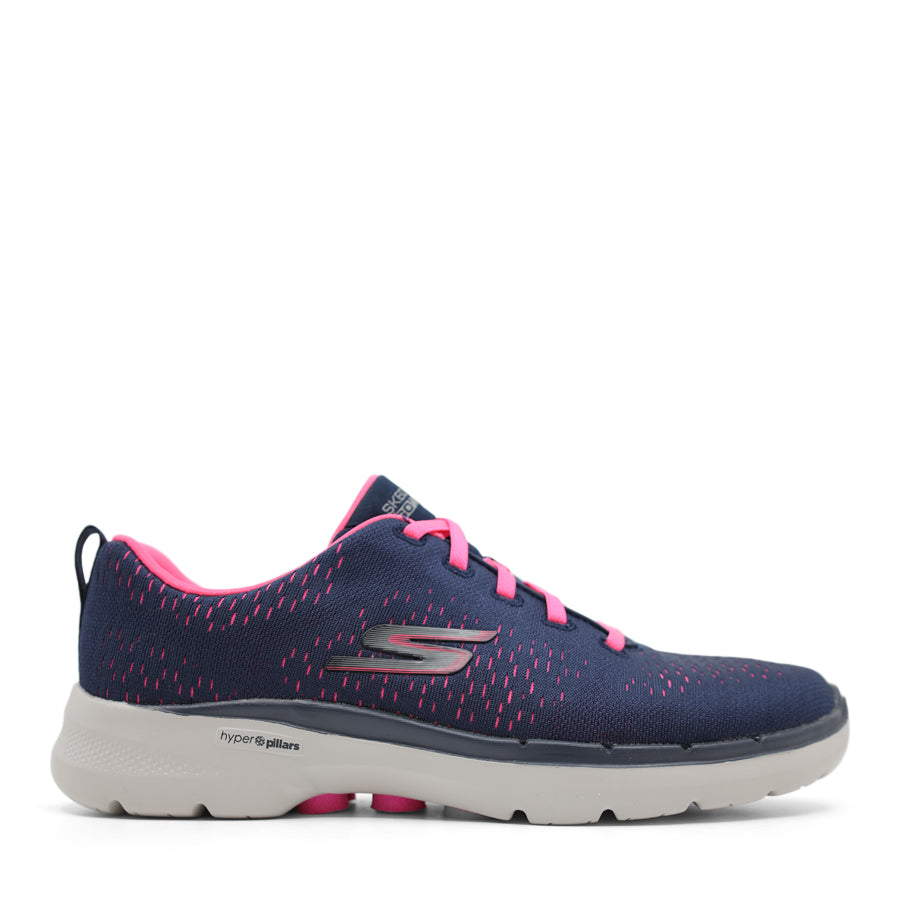 NAVY PINK LACE UP SNEAKER