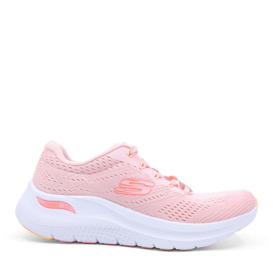 SKECHERS MESH PINK UPPER WHITE SOLE SNEAKER