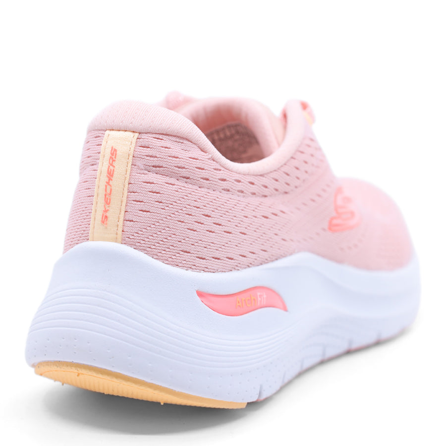 SKECHERS MESH PINK UPPER WHITE SOLE SNEAKER