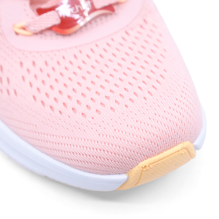 SKECHERS MESH PINK UPPER WHITE SOLE SNEAKER
