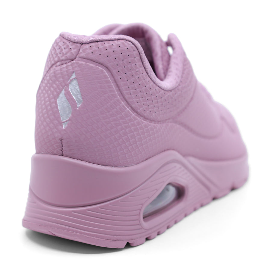 WOMENS SKECHERS MAUVE PURPLE LACE UP SNAKE SKIN PRINT SNEAKER