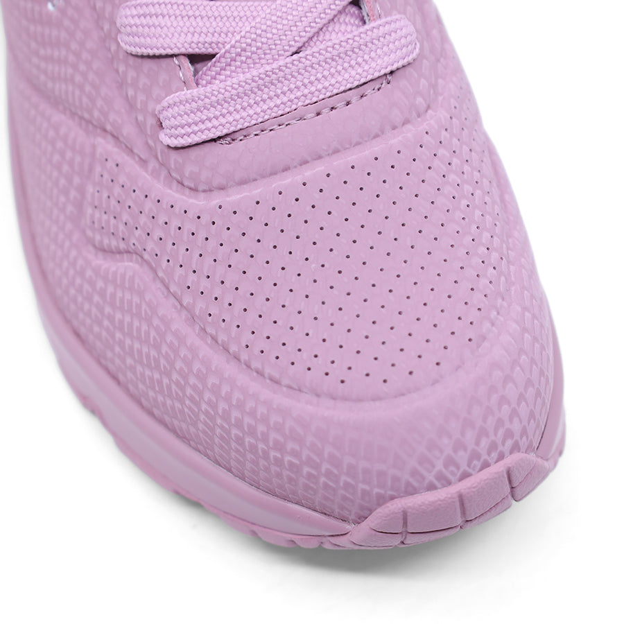 WOMENS SKECHERS MAUVE PURPLE LACE UP SNAKE SKIN PRINT SNEAKER