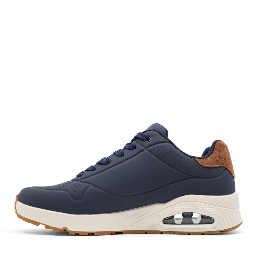 NAVY BLUE BROWN LACE UP SNEAKER
