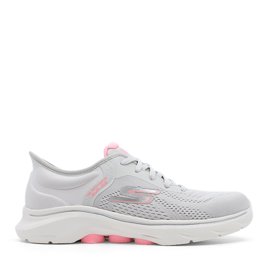 GREY PINK LACE UP SNEAKER