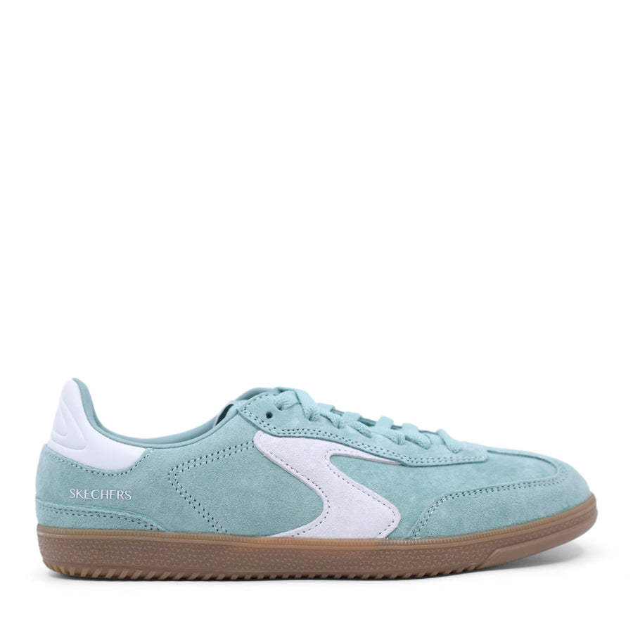 SKECHERS LACE UP SUEDE LEATHER SAGE GREEEN SNEAKER