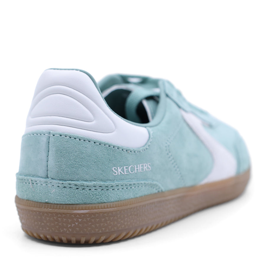 SKECHERS LACE UP SUEDE LEATHER SAGE GREEEN SNEAKER