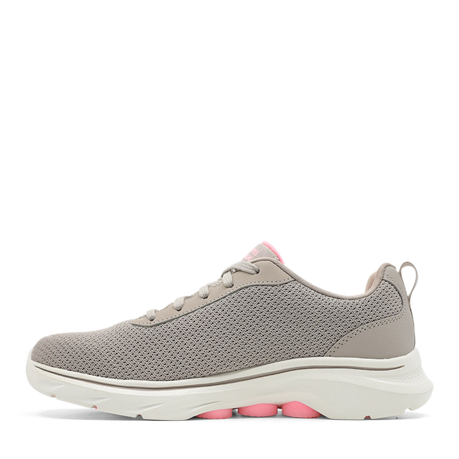 TAUPE GREY PINK LACE UP SNEAKER