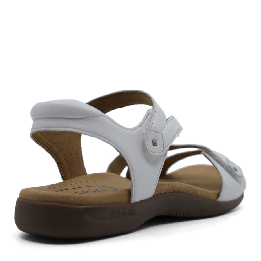 WHITE VELCRO CROSS OVER STRAPS SANDAL