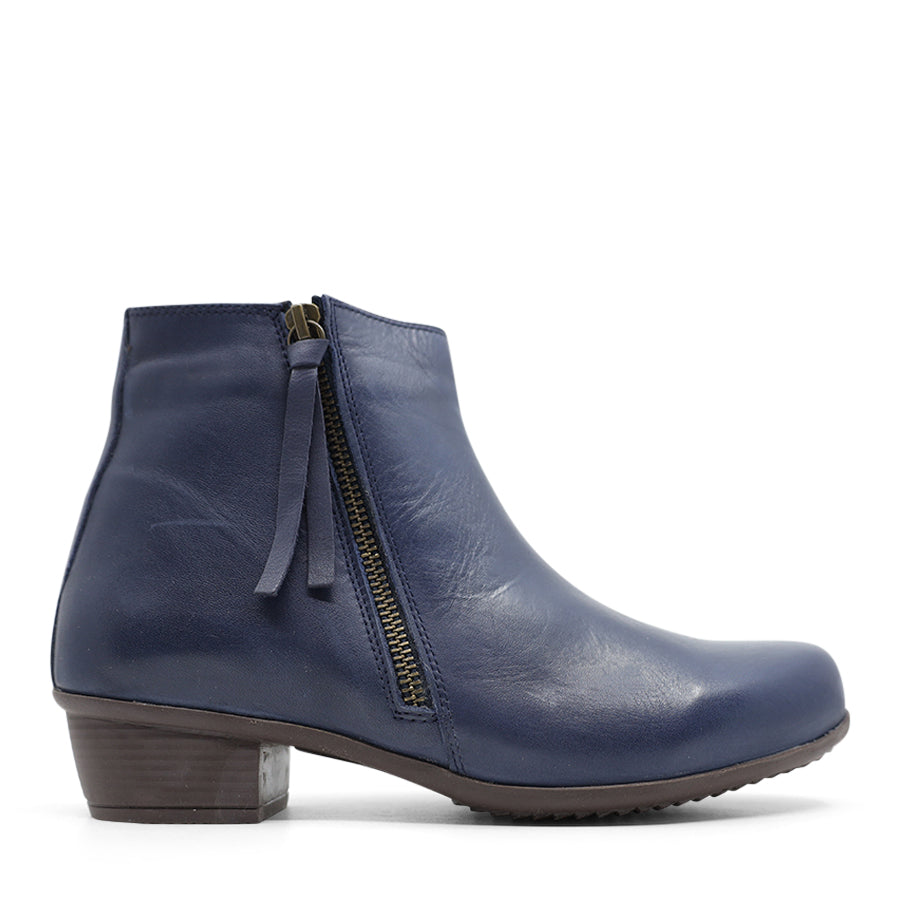DARK STONE GREY ZIP UP HEEL ANKLE BOOT