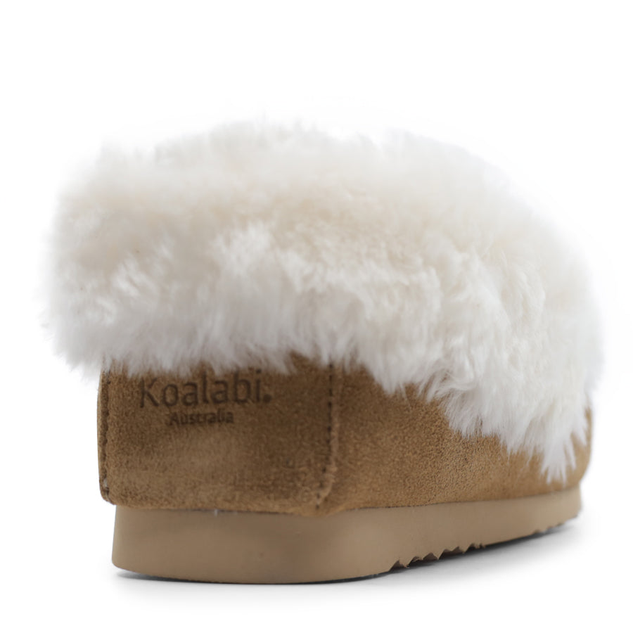 TAN CHESTNUT SHEEPSKIN MOCCASIN SLIPPER