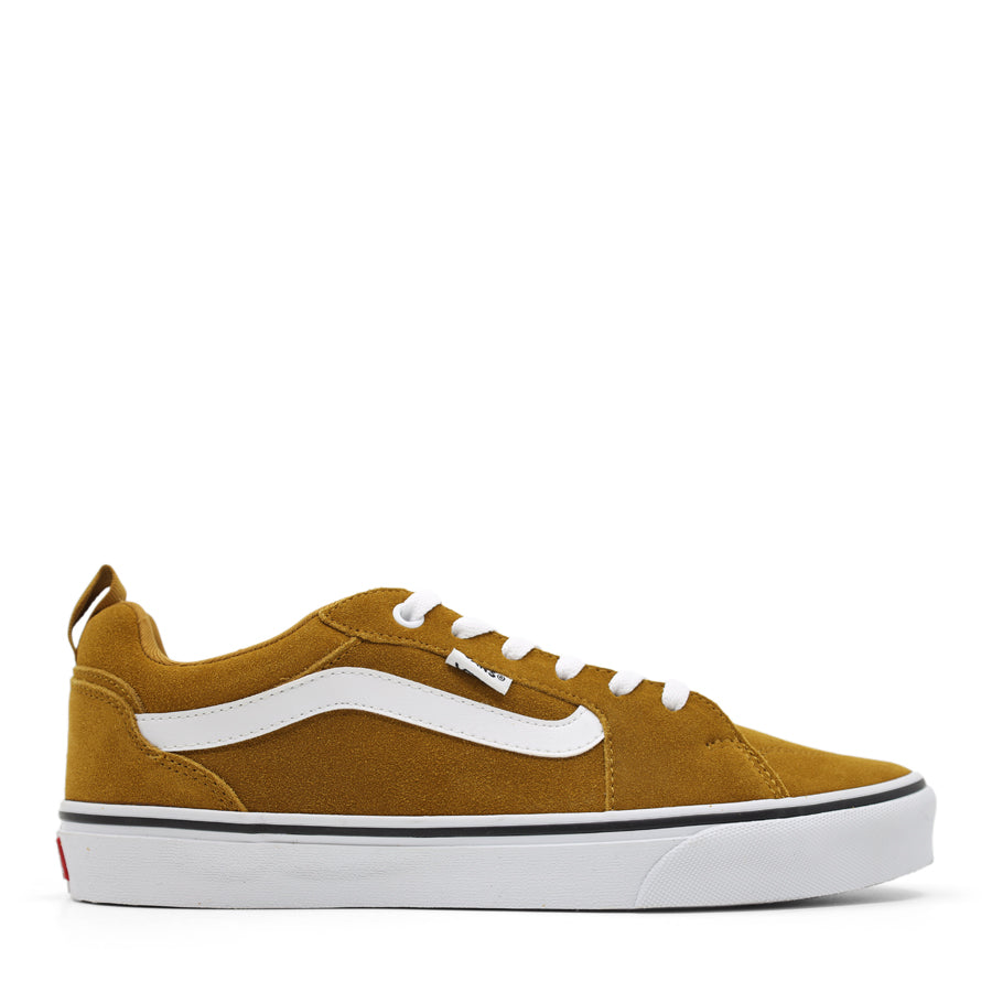 BROWN WHITE SUEDE LACE UP SNEAKER