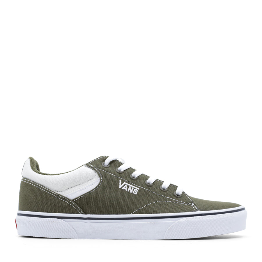 DARK OLIVE GREEN WHITE LACE UP SNEAKER