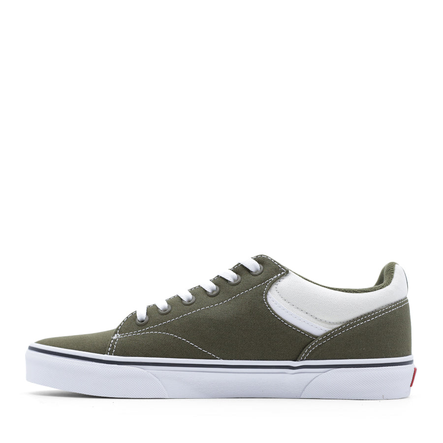 DARK OLIVE GREEN WHITE LACE UP SNEAKER