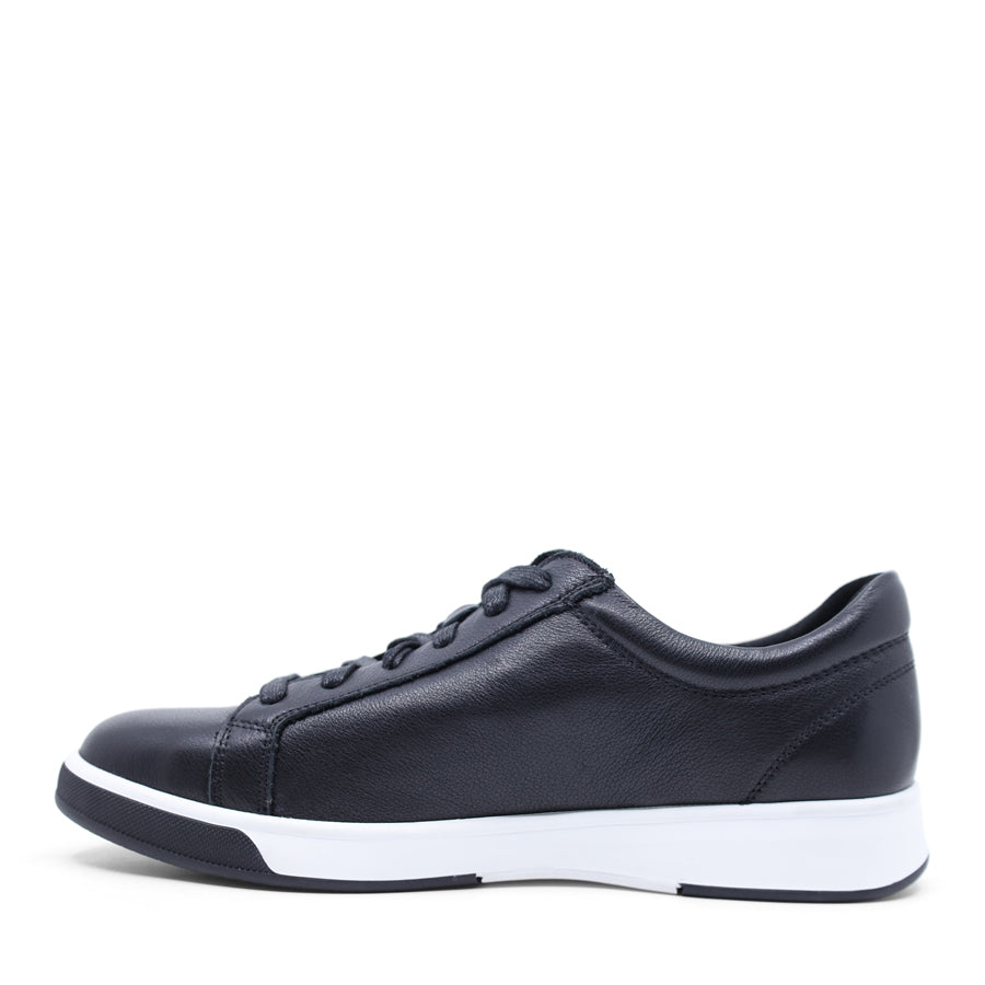 BLACK UPPER WHITE SOLE LACE UP ZIP UP SNEAKER