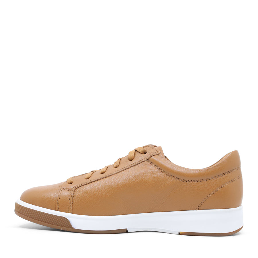 DARK TAN BROWN UPPER WHITE SOLE LACE UP ZIP UP SNEAKER