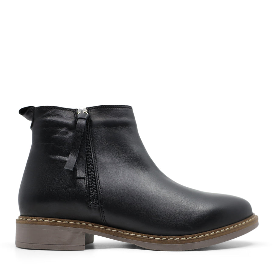 BLACK ZIP UP ANKLE BOOT