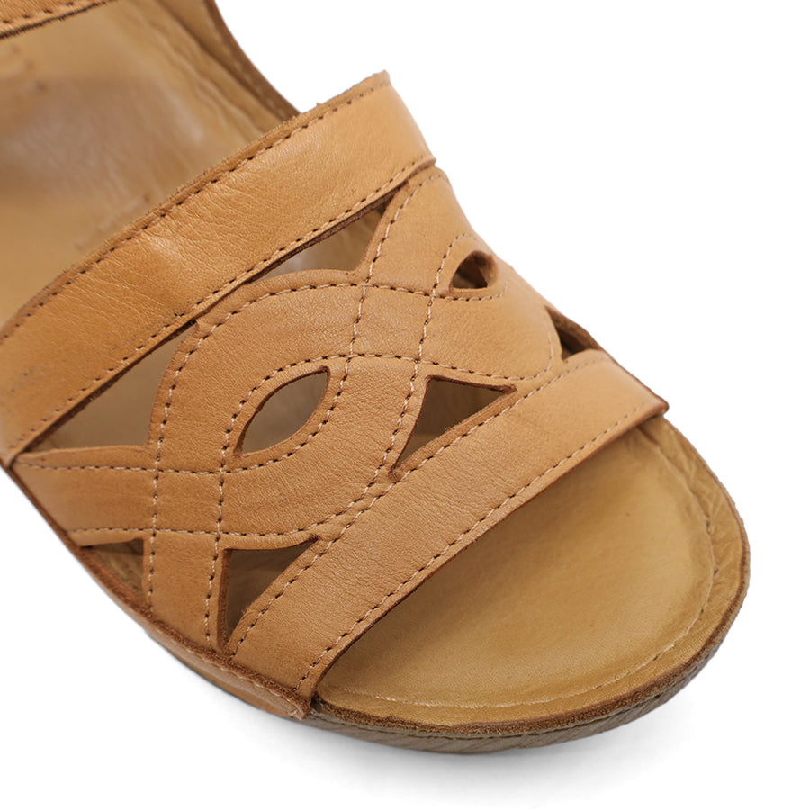 COCONUT TAN LEATHER VELCRO SANDAL
