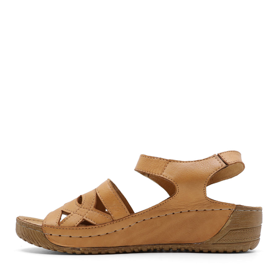 COCONUT TAN LEATHER VELCRO SANDAL