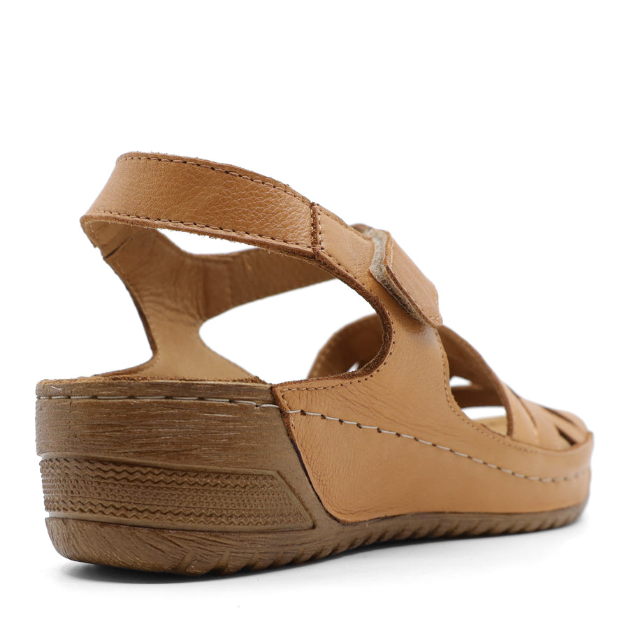 COCONUT TAN LEATHER VELCRO SANDAL