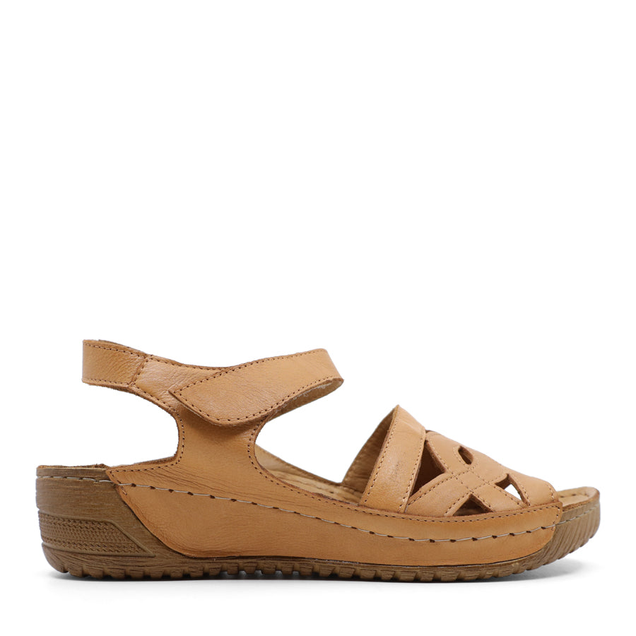 COCONUT TAN LEATHER VELCRO SANDAL