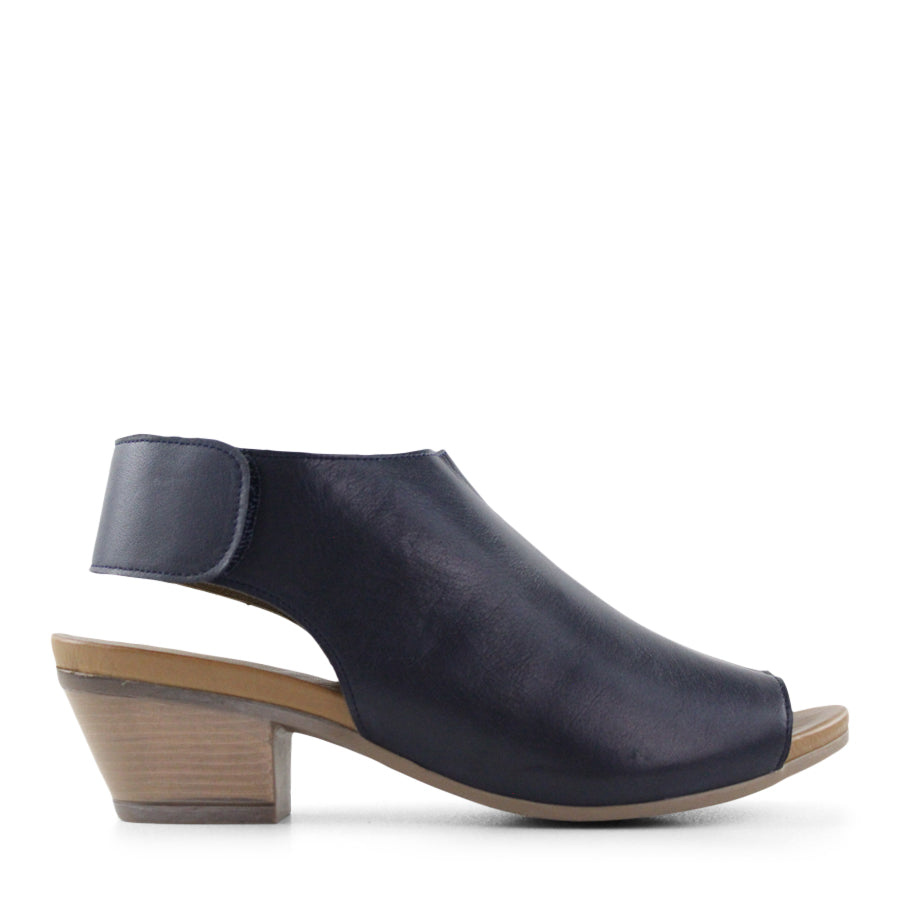 BLACK VELCRO ANKLE STRAP HEEL