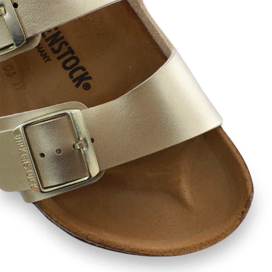 GOLD TWO STRAP SLIDE SANDAL