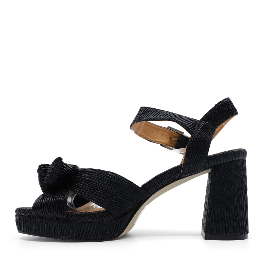 BLACK BOW EVENING HIGH PLATFORM HEEL