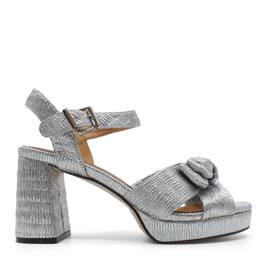 PINK ROSE BOW EVENING HIGH PLATFORM HEEL