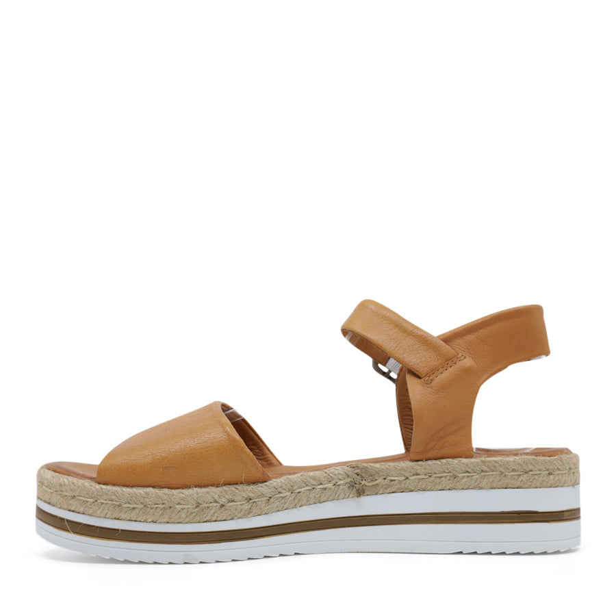 COCONUT TAN ANKLE STRAP PLATFORM  SANDAL